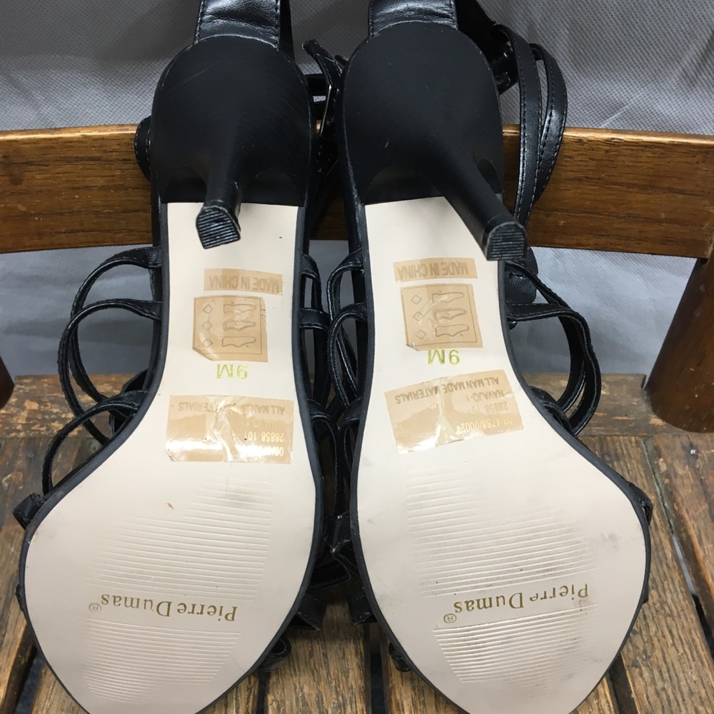 Pierre Dumas Black Strappy Heel Sandals - Picture 4 of 6